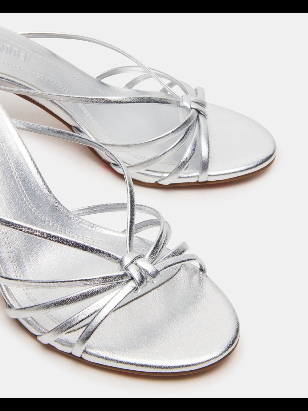 Steve Madden Edna Silver Leather Heels - Picture 3 of 8